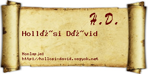 Hollósi Dávid névjegykártya