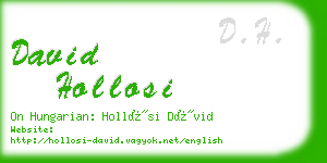 david hollosi business card